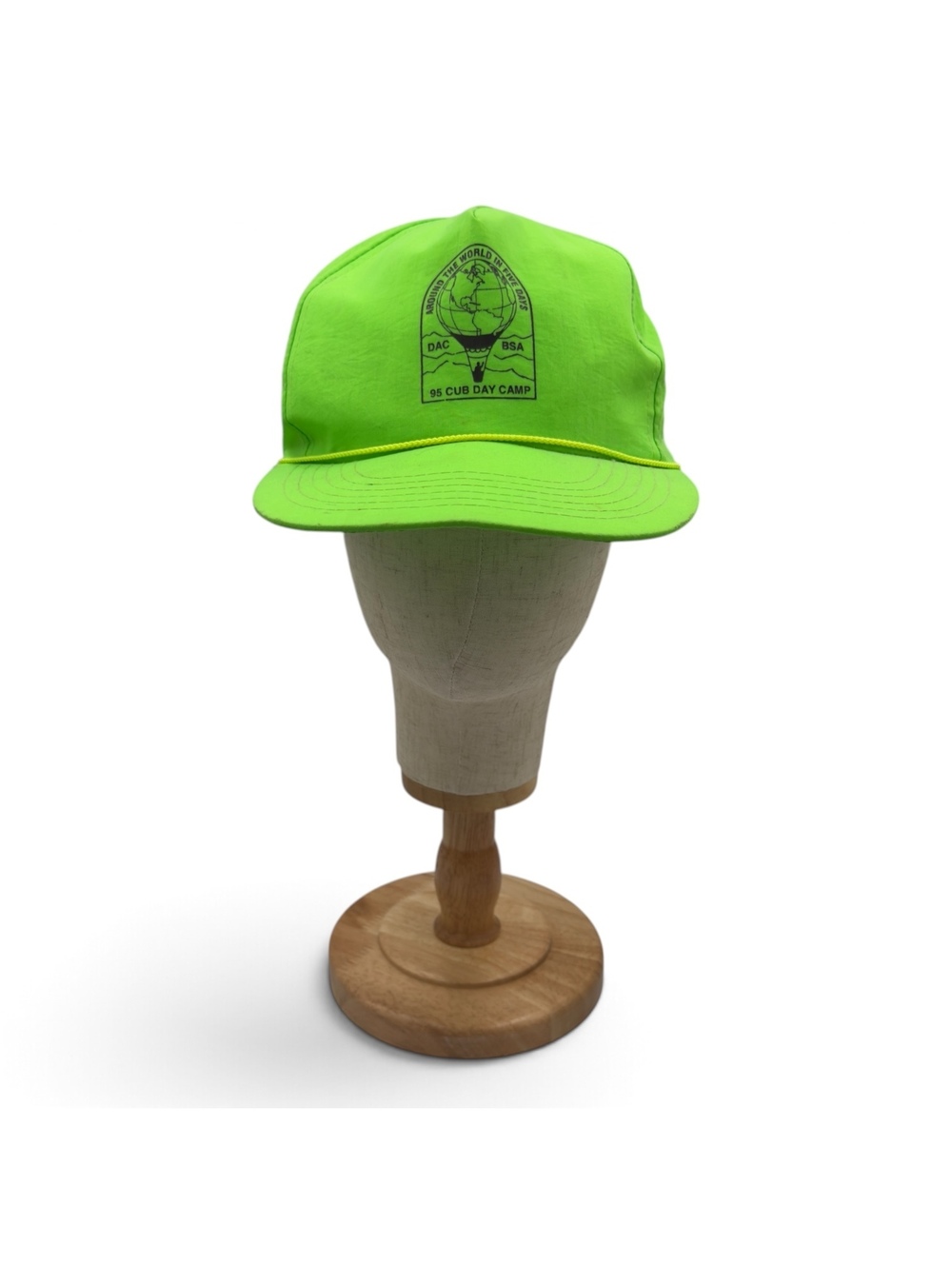 Vintage 95 Cub Day Camp Neon Green Nylon Snapback Hat